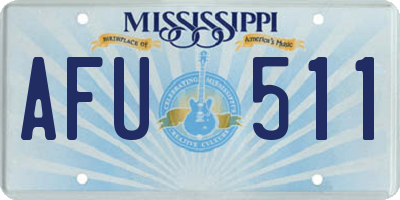MS license plate AFU511