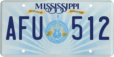 MS license plate AFU512