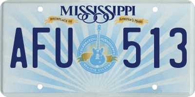 MS license plate AFU513