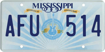 MS license plate AFU514
