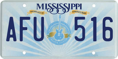 MS license plate AFU516