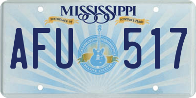MS license plate AFU517