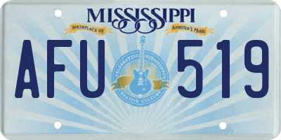 MS license plate AFU519