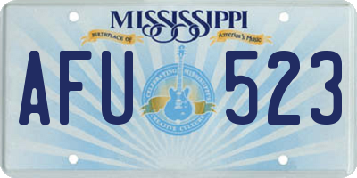 MS license plate AFU523