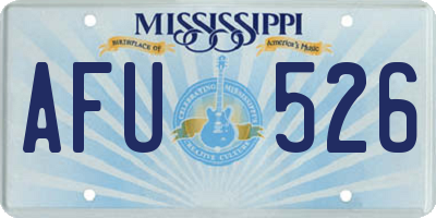 MS license plate AFU526