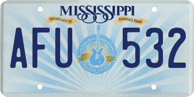 MS license plate AFU532