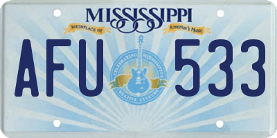 MS license plate AFU533