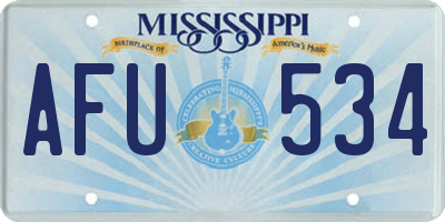 MS license plate AFU534