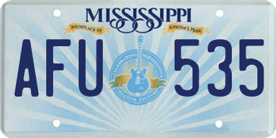 MS license plate AFU535