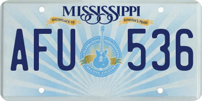 MS license plate AFU536