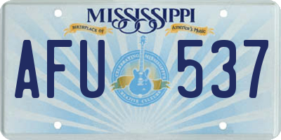 MS license plate AFU537
