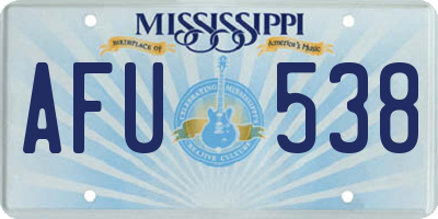 MS license plate AFU538