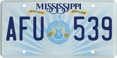 MS license plate AFU539