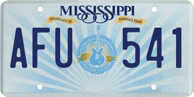 MS license plate AFU541