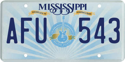 MS license plate AFU543