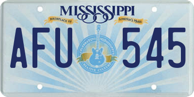 MS license plate AFU545
