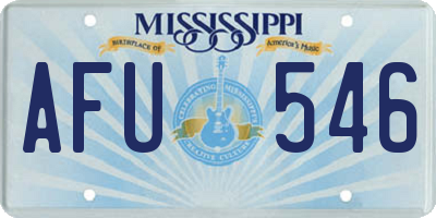 MS license plate AFU546