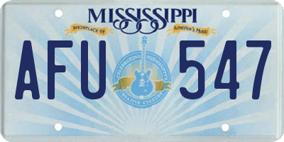 MS license plate AFU547