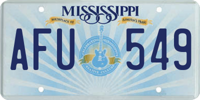 MS license plate AFU549