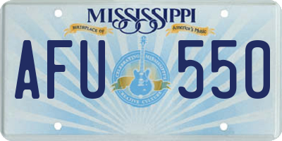 MS license plate AFU550