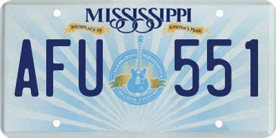 MS license plate AFU551