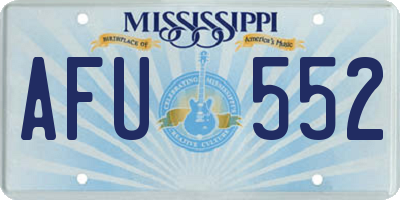MS license plate AFU552