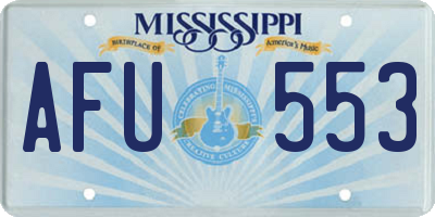 MS license plate AFU553