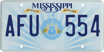 MS license plate AFU554