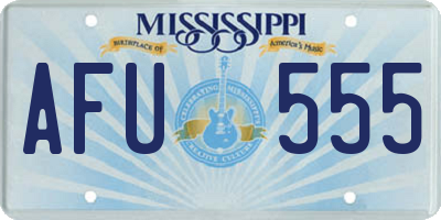 MS license plate AFU555