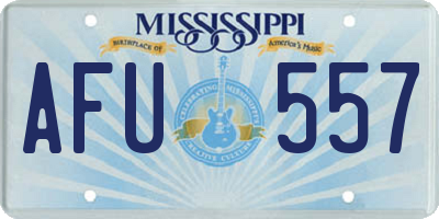 MS license plate AFU557