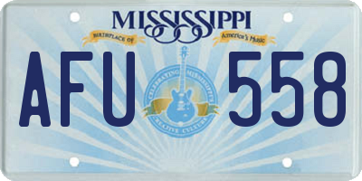 MS license plate AFU558