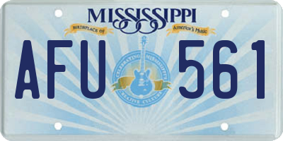 MS license plate AFU561