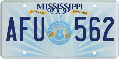 MS license plate AFU562