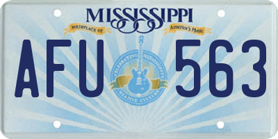 MS license plate AFU563