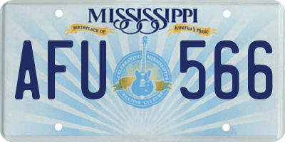 MS license plate AFU566