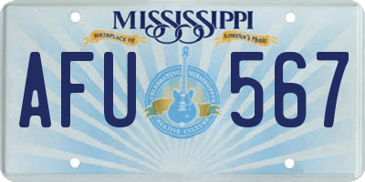 MS license plate AFU567