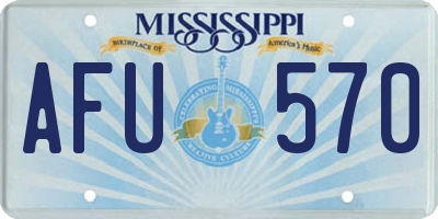 MS license plate AFU570