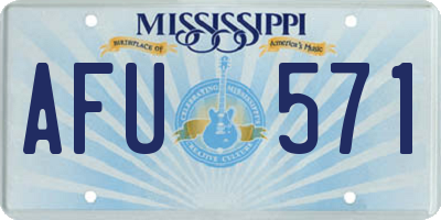 MS license plate AFU571