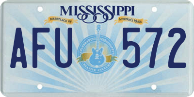 MS license plate AFU572