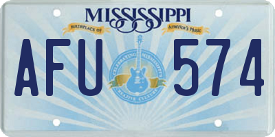 MS license plate AFU574