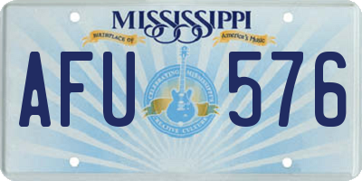 MS license plate AFU576