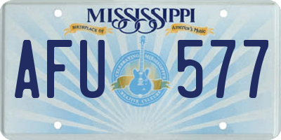 MS license plate AFU577