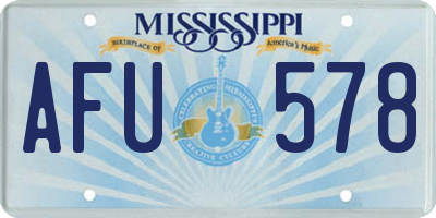 MS license plate AFU578