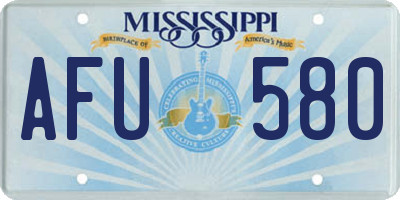 MS license plate AFU580