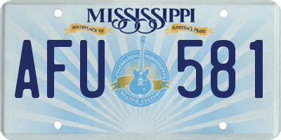 MS license plate AFU581