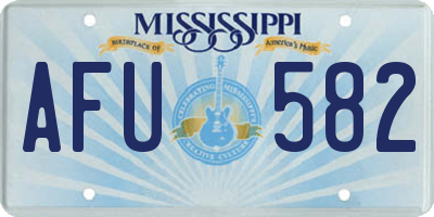 MS license plate AFU582