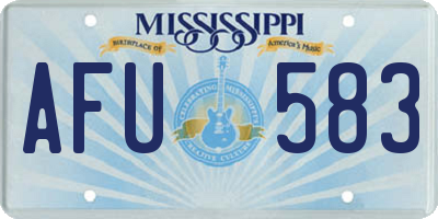 MS license plate AFU583