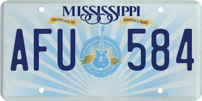 MS license plate AFU584