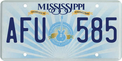 MS license plate AFU585