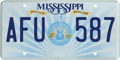 MS license plate AFU587